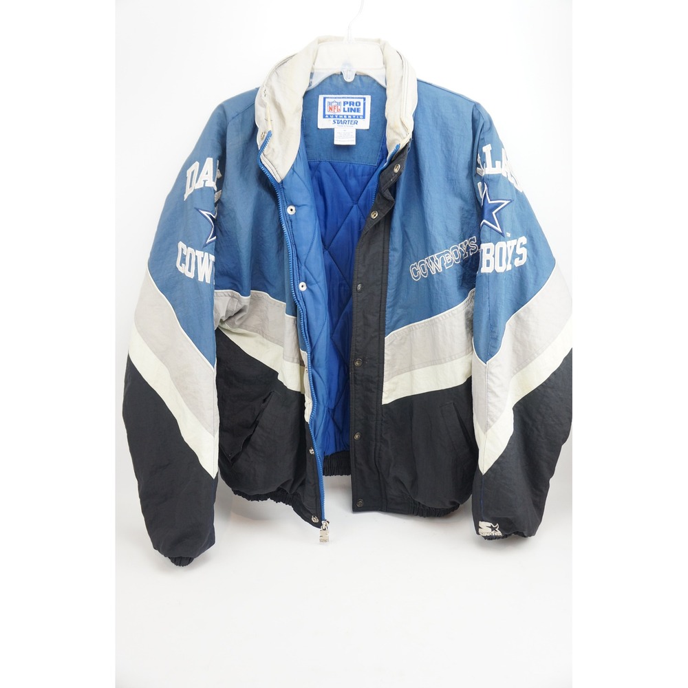 Starter NFL Dallas Cowboys Jacket Medium Blue Vintage Puffer Good